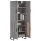 vidaXL Aparador alto madera contrachapada gris sonoma 69,5x34x180 cm