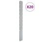 vidaXL Postes de valla de jardín 20 uds acero galvanizado plata 220 cm vidaXL Postes de valla de jardín 20 uds acero galvanizado plata 220 cm