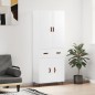 vidaXL Aparador alto madera contrachapada blanco brillo 69,5x34x180 cm vidaXL Aparador alto madera contrachapada blanco brillo 69,5x34x180 cm