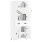 vidaXL Aparador alto madera contrachapada blanco brillo 69,5x34x180 cm vidaXL Aparador alto madera contrachapada blanco brillo 69,5x34x180 cm