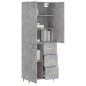 vidaXL Aparador alto madera contrachapada gris hormigón 69,5x34x180 cm vidaXL Aparador alto madera contrachapada gris hormigón 69,5x34x180 cm
