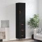 vidaXL Aparador de madera contrachapada negro 34,5x34x180 cm vidaXL Aparador de madera contrachapada negro 34,5x34x180 cm