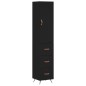 vidaXL Aparador de madera contrachapada negro 34,5x34x180 cm vidaXL Aparador de madera contrachapada negro 34,5x34x180 cm