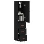 vidaXL Aparador de madera contrachapada negro 34,5x34x180 cm vidaXL Aparador de madera contrachapada negro 34,5x34x180 cm
