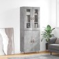 vidaXL Aparador alto madera contrachapada gris hormigón 69,5x34x180 cm vidaXL Aparador alto madera contrachapada gris hormigón 69,5x34x180 cm