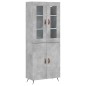 vidaXL Aparador alto madera contrachapada gris hormigón 69,5x34x180 cm vidaXL Aparador alto madera contrachapada gris hormigón 69,5x34x180 cm