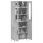 vidaXL Aparador alto madera contrachapada gris hormigón 69,5x34x180 cm vidaXL Aparador alto madera contrachapada gris hormigón 69,5x34x180 cm