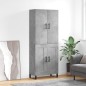 vidaXL Aparador alto madera contrachapada gris hormigón 69,5x34x180 cm vidaXL Aparador alto madera contrachapada gris hormigón 69,5x34x180 cm