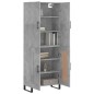 vidaXL Aparador alto madera contrachapada gris hormigón 69,5x34x180 cm vidaXL Aparador alto madera contrachapada gris hormigón 69,5x34x180 cm