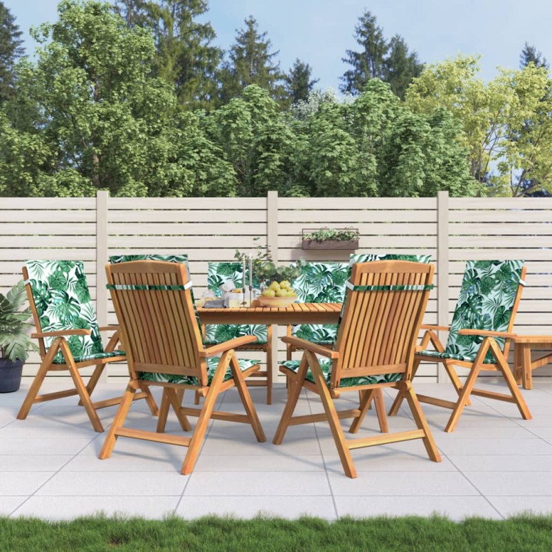 vidaXL Sillas de jardín reclinables y cojines 6 uds madera maciza teca vidaXL Sillas de jardín reclinables y cojines 6 uds madera maciza teca