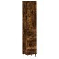 vidaXL Aparador de madera contrachapada roble ahumado 34,5x34x180 cm vidaXL Aparador de madera contrachapada roble ahumado 34,5x34x180 cm