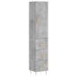 vidaXL Aparador de madera contrachapada gris hormigón 34,5x34x180 cm vidaXL Aparador de madera contrachapada gris hormigón 34,5x34x180 cm