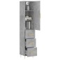vidaXL Aparador de madera contrachapada gris hormigón 34,5x34x180 cm vidaXL Aparador de madera contrachapada gris hormigón 34,5x34x180 cm