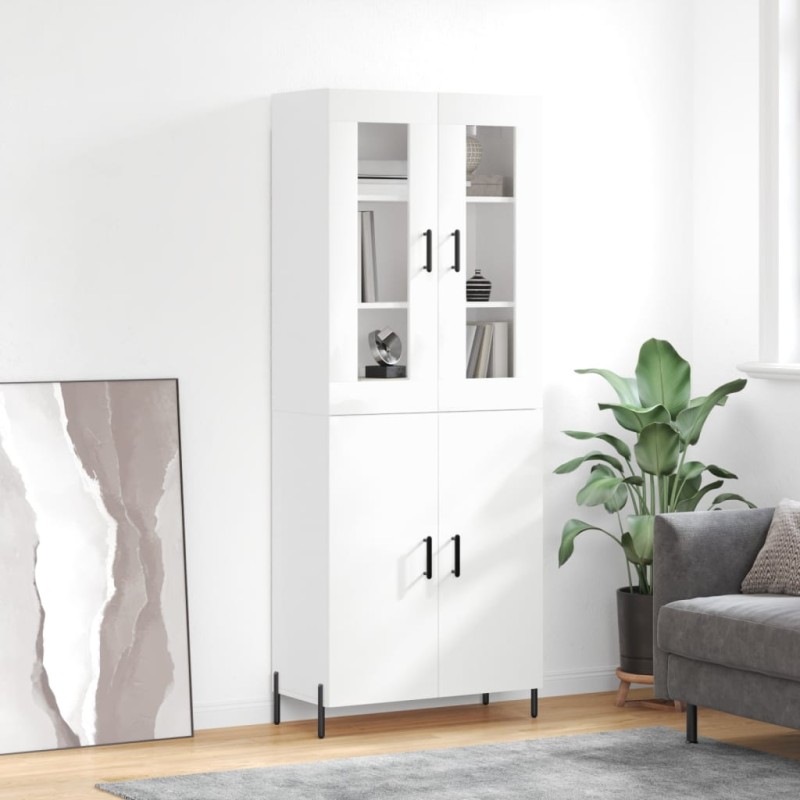 vidaXL Aparador alto madera contrachapada blanco brillo 69,5x34x180 cm vidaXL Aparador alto madera contrachapada blanco brillo 69,5x34x180 cm