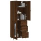 vidaXL Aparador alto madera contrachapada marrón roble 69,5x34x180 cm vidaXL Aparador alto madera contrachapada marrón roble 69,5x34x180 cm