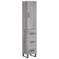 vidaXL Aparador alto madera contrachapada gris Sonoma 34,5x34x180 cm vidaXL Aparador alto madera contrachapada gris Sonoma 34,5x34x180 cm