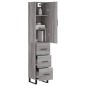 vidaXL Aparador alto madera contrachapada gris Sonoma 34,5x34x180 cm vidaXL Aparador alto madera contrachapada gris Sonoma 34,5x34x180 cm