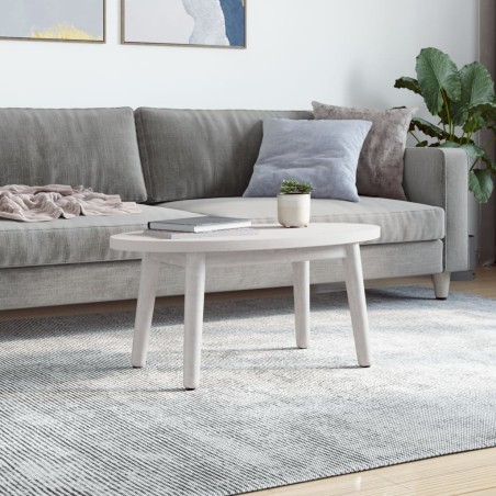vidaXL Tablero de mesa ovalado madera maciza pino blanco 70x35x2,5 cm