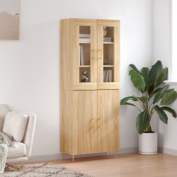 vidaXL Aparador alto madera contrachapada color roble 69,5x34x180 cm