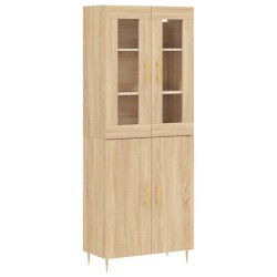 vidaXL Aparador alto madera contrachapada color roble 69,5x34x180 cm