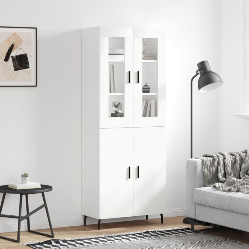 vidaXL Aparador alto madera contrachapada blanco 69,5x34x180 cm vidaXL Aparador alto madera contrachapada blanco 69,5x34x180 cm