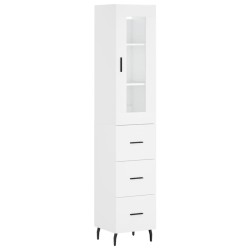 vidaXL Aparador alto madera contrachapada blanco 34,5x34x180 cm