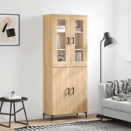 vidaXL Aparador alto madera contrachapada color roble 69,5x34x180 cm