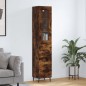 vidaXL Aparador de madera contrachapada roble ahumado 34,5x34x180 cm vidaXL Aparador de madera contrachapada roble ahumado 34,5x34x180 cm
