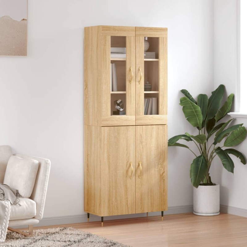 vidaXL Aparador alto madera contrachapada color roble 69,5x34x180 cm vidaXL Aparador alto madera contrachapada color roble 69,5x34x180 cm