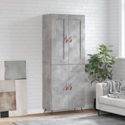 vidaXL Aparador alto madera contrachapada gris hormigón 69,5x34x180 cm