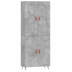 vidaXL Aparador alto madera contrachapada gris hormigón 69,5x34x180 cm