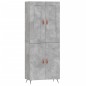 vidaXL Aparador alto madera contrachapada gris hormigón 69,5x34x180 cm vidaXL Aparador alto madera contrachapada gris hormigón 69,5x34x180 cm