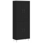 vidaXL Aparador alto madera contrachapada negro 69,5x34x180 cm vidaXL Aparador alto madera contrachapada negro 69,5x34x180 cm