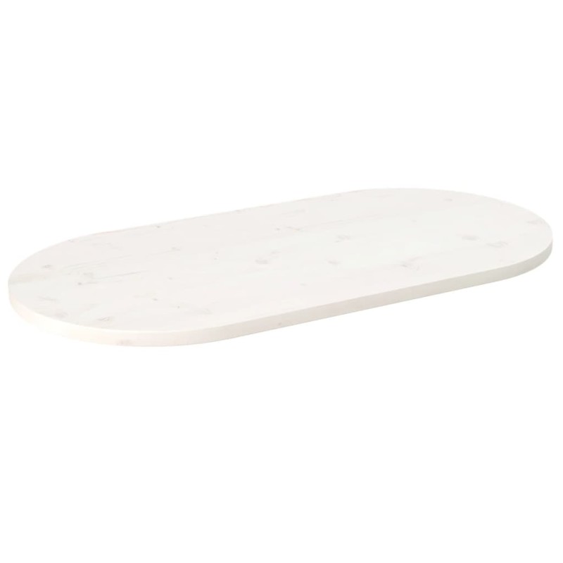 vidaXL Tablero de mesa ovalado madera maciza pino blanco 90x45x2,5 cm vidaXL Tablero de mesa ovalado madera maciza pino blanco 90x45x2,5 cm