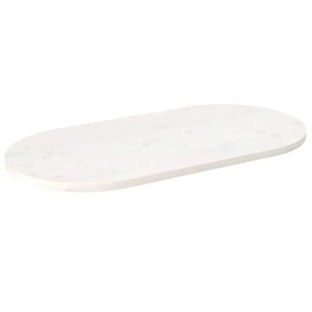vidaXL Tablero de mesa ovalado madera maciza pino blanco 90x45x2,5 cm