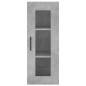 vidaXL Aparador de madera contrachapada gris hormigón 34,5x34x180 cm