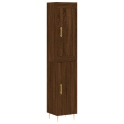 vidaXL Aparador alto madera contrachapada roble marrón 34,5x34x180 cm