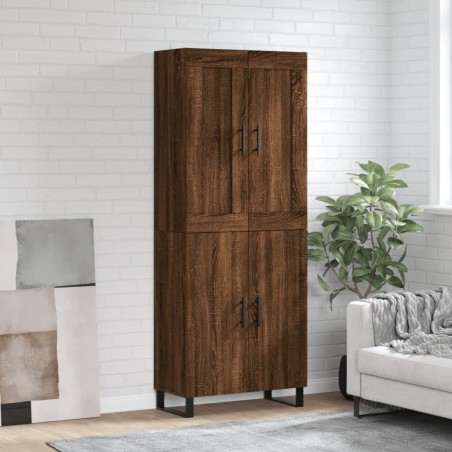 vidaXL Aparador alto madera contrachapada marrón roble 69,5x34x180 cm