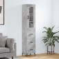 vidaXL Aparador de madera contrachapada gris hormigón 34,5x34x180 cm vidaXL Aparador de madera contrachapada gris hormigón 34,5x34x180 cm
