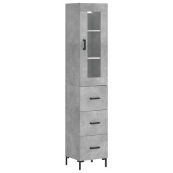 vidaXL Aparador de madera contrachapada gris hormigón 34,5x34x180 cm