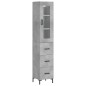vidaXL Aparador de madera contrachapada gris hormigón 34,5x34x180 cm vidaXL Aparador de madera contrachapada gris hormigón 34,5x34x180 cm