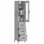 vidaXL Aparador de madera contrachapada gris hormigón 34,5x34x180 cm vidaXL Aparador de madera contrachapada gris hormigón 34,5x34x180 cm