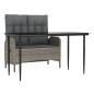 vidaXL Juego de comedor jardín 2 pzas con cojines ratán sintético gris vidaXL Juego de comedor jardín 2 pzas con cojines ratán sintético gris