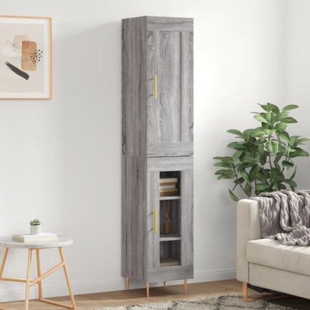 vidaXL Aparador alto madera de ingeniería gris Sonoma 34,5x34x180 cm