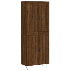 vidaXL Aparador alto madera contrachapada marrón roble 69,5x34x180 cm
