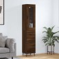 vidaXL Aparador alto madera contrachapada roble marrón 34,5x34x180 cm vidaXL Aparador alto madera contrachapada roble marrón 34,5x34x180 cm