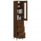 vidaXL Aparador alto madera contrachapada roble marrón 34,5x34x180 cm vidaXL Aparador alto madera contrachapada roble marrón 34,5x34x180 cm
