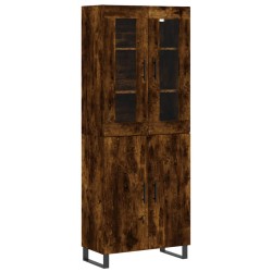 vidaXL Aparador alto madera contrachapada roble ahumado 69,5x34x180 cm
