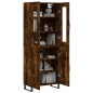 vidaXL Aparador alto madera contrachapada roble ahumado 69,5x34x180 cm vidaXL Aparador alto madera contrachapada roble ahumado 69,5x34x180 cm