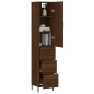 vidaXL Aparador alto madera contrachapada roble marrón 34,5x34x180 cm vidaXL Aparador alto madera contrachapada roble marrón 34,5x34x180 cm